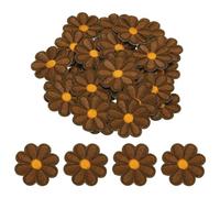 QUARKZMAN 30 Stück Blume Patches zum Aufbügeln, 40mm Florale Bestickte Aufnäher zum Aufbügeln, Flicken Aufnäher für Hut Jeans Kleidung Rucksäcke DIY Zubehör (Braun)