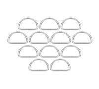 QUARKZMAN 30 Stück D-Ring Schlüsselringe, 38mm Schlüsselringe Klein für DIY Bastel, Ledergürtel, Glückswürmchen, Sorgenwürmchen, Makramee(Hell-Silber)