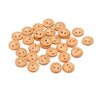 QUARKZMAN 30 Stück Knöpfe 11mm Holzknöpfe 2 Loch Buttons, Bastelknöpfe Rund Nähknöpfe Schüsseltyp Gepunktete Linie Ersatzknöpfe für Dekoration Mäntel Kleidung Strickjacke, Beige