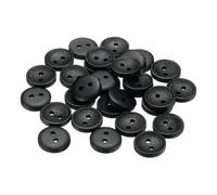 QUARKZMAN 30 Stück Knöpfe 15mm Holzknöpfe 2 Loch Buttons, Bastelknöpfe Rund Nähknöpfe Schüsseltyp Gepunktete Linie Ersatzknöpfe für Dekoration Mäntel Kleidung Strickjacke, Schwarz