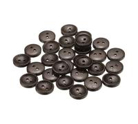 QUARKZMAN 30 Stück Knöpfe 15mm Holzknöpfe 2 Loch Buttons, Bastelknöpfe Vintage Rund Nähknöpfe Schüsseltyp Ersatzknöpfe für DIY Dekoration Mäntel Kleidung Strickjacke, Dunkelbraun