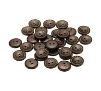 QUARKZMAN 30 Stück Knöpfe 18mm Holzknöpfe 2 Loch Buttons, Bastelknöpfe Rund Nähknöpfe Schüsseltyp Gepunktete Linie Ersatzknöpfe für Dekoration Mäntel Kleidung Strickjacke, Dunkelbraun