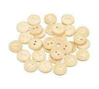QUARKZMAN 30 Stück Knöpfe 18mm Holzknöpfe 2 Loch Buttons, Bastelknöpfe Vintage Rund Nähknöpfe Schüsseltyp Ersatzknöpfe für DIY Dekoration Mäntel Kleidung Strickjacke, Naturholz