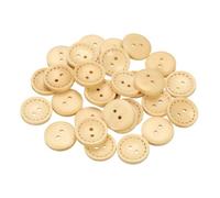 QUARKZMAN 30 Stück Knöpfe 20mm Holzknöpfe 2 Loch Buttons, Bastelknöpfe Rund Nähknöpfe Schüsseltyp Gepunktete Linie Ersatzknöpfe für Dekoration Mäntel Kleidung Strickjacke, Naturholz