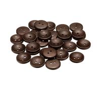 QUARKZMAN 30 Stück Knöpfe 23mm Holzknöpfe 2 Loch Buttons, Bastelknöpfe Vintage Rund Nähknöpfe Schüsseltyp Ersatzknöpfe für DIY Dekoration Mäntel Kleidung Strickjacke, Dunkelbraun