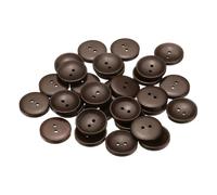QUARKZMAN 30 Stück Knöpfe 25mm Holzknöpfe 2 Loch Buttons, Bastelknöpfe Vintage Rund Nähknöpfe Schüsseltyp Ersatzknöpfe für DIY Dekoration Mäntel Kleidung Strickjacke, Dunkelbraun