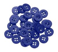 QUARKZMAN 30 Stück Knöpfe Blau Harz Knopf 11,5mm Kunststoff Bastelknöpfe 4-Loch Runde Kinderknöpfe Buttons zum Nähen für DIY Scrapbooking Deko Bekleidung Mantel Hemden Blusen Hosen Jacke