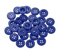 QUARKZMAN 30 Stück Knöpfe Blau Harz Knopf 12,5mm Kunststoff Bastelknöpfe 4-Loch Runde Kinderknöpfe Buttons zum Nähen für DIY Scrapbooking Deko Bekleidung Mantel Hemden Blusen Hosen Jacke