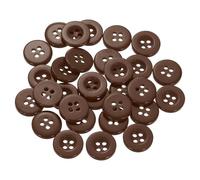 QUARKZMAN 30 Stück Knöpfe Braun Harz Knopf 12,5mm Kunststoff Bastelknöpfe 4-Loch Runde Kinderknöpfe Buttons zum Nähen für DIY Scrapbooking Deko Bekleidung Mantel Hemden Blusen Hosen Jacke