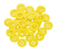 QUARKZMAN 30 Stück Knöpfe Gelb Harz Knopf 11,5mm Kunststoff Bastelknöpfe 4-Loch Runde Kinderknöpfe Buttons zum Nähen für DIY Scrapbooking Deko Bekleidung Mantel Hemden Blusen Hosen Jacke