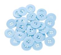 QUARKZMAN 30 Stück Knöpfe Hellblau Harz Knopf 18mm Kunststoff Bastelknöpfe 4-Loch Runde Kinderknöpfe Buttons zum Nähen für DIY Scrapbooking Deko Bekleidung Mantel Hemden Blusen Hosen Jacke