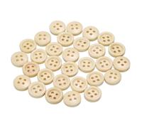 QUARKZMAN 30 Stück Knöpfe Holz 11,5 mm Runde Holzknöpfe, 4 Löcher Vintage Hölzerne Nähknöpfe zum Annähen Basteln Dekorationen DIY Handwerk Gestalten Kleidung Stricken, Naturholz