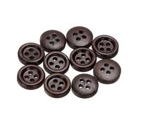 QUARKZMAN 30 Stück Knöpfe Holz 11,5 mm Runde Holzknöpfe, 4 Löcher Vintage Hölzerne Nähknöpfe zum Annähen Basteln Dekorationen DIY Handwerk Gestalten Kleidung Stricken, Dunkelbraun