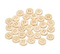 QUARKZMAN 30 Stück Knöpfe Holz 12,5 mm Runde Holzknöpfe, 4 Löcher Vintage Hölzerne Nähknöpfe zum Annähen Basteln Dekorationen DIY Handwerk Gestalten Kleidung Stricken, Naturholz
