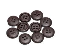 QUARKZMAN 30 Stück Knöpfe Holz 12,5 mm Runde Holzknöpfe, 4 Löcher Vintage Hölzerne Nähknöpfe zum Annähen Basteln Dekorationen DIY Handwerk Gestalten Kleidung Stricken, Dunkelbraun