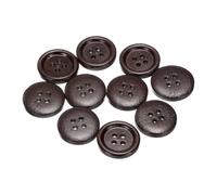 QUARKZMAN 30 Stück Knöpfe Holz 18 mm Runde Holzknöpfe, 4 Löcher Vintage Hölzerne Nähknöpfe zum Annähen Basteln Dekorationen DIY Handwerk Gestalten Kleidung Stricken, Dunkelbraun