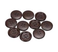 QUARKZMAN 30 Stück Knöpfe Holz 20 mm Runde Holzknöpfe, 4 Löcher Vintage Hölzerne Nähknöpfe zum Annähen Basteln Dekorationen DIY Handwerk Gestalten Kleidung Stricken, Dunkelbraun