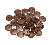 QUARKZMAN 30 Stück Knöpfe Holz 20 mm Runde Holzknöpfe, 4 Löcher Vintage Hölzerne Nähknöpfe zum Annähen Basteln Dekorationen DIY Handwerk Gestalten Kleidung Stricken, Kaffee