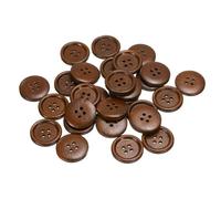 QUARKZMAN 30 Stück Knöpfe Holz 23 mm Runde Holzknöpfe, 4 Löcher Vintage Hölzerne Nähknöpfe zum Annähen Basteln Dekorationen DIY Handwerk Gestalten Kleidung Stricken, Kaffee