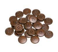 QUARKZMAN 30 Stück Knöpfe Holz 25 mm Runde Holzknöpfe, 4 Löcher Vintage Hölzerne Nähknöpfe zum Annähen Basteln Dekorationen DIY Handwerk Gestalten Kleidung Stricken, Kaffee