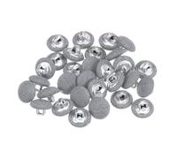 QUARKZMAN 30 Stück Knöpfe mit Stoffüberzug 11,5 mm Vintage Stoffknöpfe Bezogen Nähknöpfe Grau Runde Retro Bastelknöpfe Metallschaft für Mantel Strickjacke Anzüge Kleider Blusen