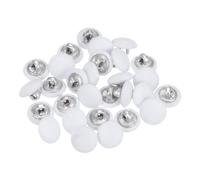 QUARKZMAN 30 Stück Knöpfe mit Stoffüberzug 11,5 mm Vintage Stoffknöpfe Bezogen Nähknöpfe Weiß Runde Retro Bastelknöpfe Metallschaft für Mantel Strickjacke Anzüge Kleider Blusen