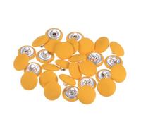 QUARKZMAN 30 Stück Knöpfe mit Stoffüberzug 15 mm Vintage Stoffknöpfe Bezogen Nähknöpfe Gelb Runde Retro Bastelknöpfe Metallschaft für Mantel Strickjacke Anzüge Kleider Blusen