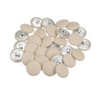QUARKZMAN 30 Stück Knöpfe mit Stoffüberzug 20 mm Vintage Stoffknöpfe Bezogen Nähknöpfe Beige Runde Retro Bastelknöpfe Metallschaft für Mantel Strickjacke Anzüge Kleider Blusen