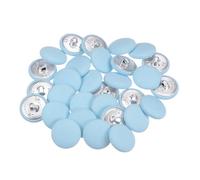 QUARKZMAN 30 Stück Knöpfe mit Stoffüberzug 20 mm Vintage Stoffknöpfe Bezogen Nähknöpfe Blau Runde Retro Bastelknöpfe Metallschaft für Mantel Strickjacke Anzüge Kleider Blusen