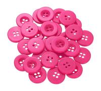 QUARKZMAN 30 Stück Knöpfe Rosarot Harz Knopf 18mm Kunststoff Bastelknöpfe 4-Loch Runde Kinderknöpfe Buttons zum Nähen für DIY Scrapbooking Deko Bekleidung Mantel Hemden Blusen Hosen Jacke