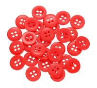 QUARKZMAN 30 Stück Knöpfe Rot Harz Knopf 10mm Kunststoff Bastelknöpfe 4-Loch Runde Kinderknöpfe Buttons zum Nähen für DIY Scrapbooking Deko Bekleidung Mantel Hemden Blusen Hosen Jacke