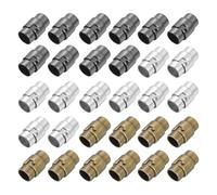 QUARKZMAN 30 Stück Magnetverschlüsse, 8mm / 0,31 Zoll Lederkappen Magnetische Armbandverschlüsse und Verschlüsse für Schmuckherstellung DIY Armbandverschlüsse, Silber, Bronze, Schwarz