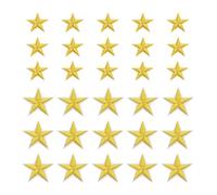 QUARKZMAN 30 Stück Sterne Patches zum Aufbügeln, 2.9/4.1cm Flicken zum Aufbügeln,Bestickte zum Bügelflicken für Hut Jacke Jeans Rucksäcke DIY Dekoration, Gelb