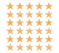 QUARKZMAN 30 Stück Sterne Patches zum Aufbügeln, 4cm Flicken zum Aufbügeln,Bestickte zum Bügelflicken für Hut Jacke Jeans Rucksäcke DIY Dekoration, Orange