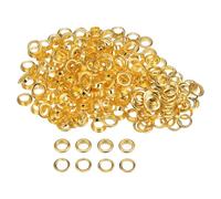 QUARKZMAN 300 Set Ösen-Set, Metallösen 10 mm / 2/5 Zoll Loch, winzige Ösen mit Unterlegscheiben für Schuhe, Kleidung, Gürtel, Anhänger, Tasche, Stoff, Leder, DIY-Projekt (Goldton)