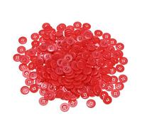 QUARKZMAN 300 Stück Knöpfe Rot Nähknöpfe 12,5mm Harz Buttons zum Annähen, Rund Flach 4-Loch Bastelknöpfe Ersatz für Blusen Hemd Hosen T-Shirt Kleider Rock Kleidung DIY Handwerk