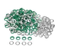 QUARKZMAN 300-teiliges Ösen-Set, Metallösen 10 mm / 2/5 Zoll Loch, kleine Ösen mit Unterlegscheiben für Schuhe, Kleidung, Gürtel, Anhänger, Tasche, Stoff, Leder, DIY-Projekt (grün)