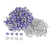 QUARKZMAN 300-teiliges Ösen-Set, Metallösen 4 mm / 1/6 Zoll Loch, winzige Ösen mit Unterlegscheiben für Schuhe, Kleidung, Gürtel, Anhänger, Tasche, Stoff, Leder, DIY-Projekt (Lila)