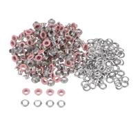 QUARKZMAN 300-teiliges Ösen-Set, Metallösen 4 mm / 1/6 Zoll Loch, winzige Ösen mit Unterlegscheiben für Schuhe, Kleidung, Gürtel, Anhänger, Tasche, Stoff, Leder, DIY-Projekt (Rosa)