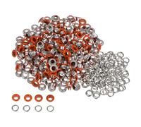 QUARKZMAN 300-teiliges Ösen-Set, Metallösen 5 mm / 1/5 Zoll Loch, winzige Ösen mit Unterlegscheiben für Schuhe, Kleidung, Gürtel, Anhänger, Tasche, Stoff, Leder, DIY-Projekt (Orange)