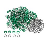 QUARKZMAN 300-teiliges Ösen-Set, Metallösen 6 mm / 1/4 Zoll Loch, kleine Ösen mit Unterlegscheiben für Schuhe, Kleidung, Gürtel, Anhänger, Tasche, Stoff, Leder, DIY-Projekt (grün)