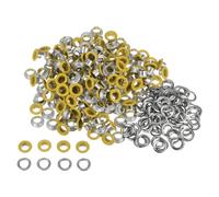QUARKZMAN 300-teiliges Ösen-Set, Metallösen 6 mm / 1/4 Zoll Loch, winzige Ösen mit Unterlegscheiben für Schuhe, Kleidung, Gürtel, Anhänger, Tasche, Stoff, Leder, DIY-Projekt (Gelb)