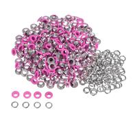 QUARKZMAN 300er Set Ösen-Kit Metall-Ösen 5mm / 1/5 Zoll Loch Winzige Öse mit Unterlegscheiben für Schuhe Kleidung Gürtel Anhänger Tasche Stoff Leder DIY-Projekt (Fuchsia)