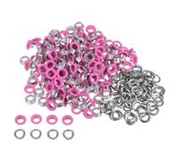 QUARKZMAN 300er Set Ösen-Kit Metall-Ösen 6mm / 1/4 Zoll Loch Winzige Öse mit Unterlegscheiben für Schuhe Kleidung Gürtel Anhänger Tasche Stoff Leder DIY-Projekt (Fuchsia)