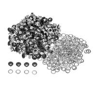 QUARKZMAN 300er Set Ösen-Kit Metallösen 3mm / 1/8 Zoll Loch Winzige Öse mit Unterlegscheiben für Schuhe Kleidung Gürtel Anhänger Tasche Stoff Leder DIY-Projekt (Mattschwarz)