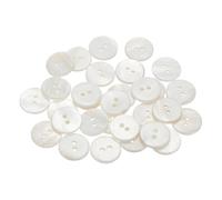 QUARKZMAN 30Stk Natürliche Perlmutt-Knöpfe 2 Loch 18mm Runde Flache Perlmutt-Knöpfe Für Hemden Mäntel Anzüge Jacken Jeans Röcke DIY Nähen Basteln Weiß