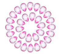 QUARKZMAN 30Stk Tropfenförmige Strasssteine 13 x 18 mm Harz Spitze Rückseite Strassperlen Schmucksteine Für Schmuckherstellung Kostüm Kristallverzierungen Basteln Rosenrot Weiß