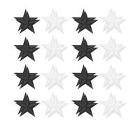 QUARKZMAN 32 Stück Sterne Patches zum Aufbügeln, 4.3 cm Flicken zum Aufbügeln,Bestickte Aufnäher Bügelflicken für Hut Jacke Jeans Rucksäcke DIY Dekoration (Schwarz-Weiß)