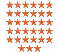 QUARKZMAN 33 Stück Sterne Patches zum Aufbügeln, 3.8cm Flicken zum Aufbügeln,Bestickte Aufnäher zum Bügelflicken für Hut Jacke Jeans Rucksäcke DIY Dekoration(Orange)