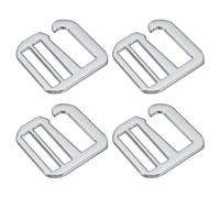 QUARKZMAN 4 Stück 26mm/1,02" Metall G-Haken Gurtverschlüsse Verstellbare Flache Tri-Glide Schieber Schnallen für DIY Rucksackgurt Rucksack Schnalle Gurtband, Silber